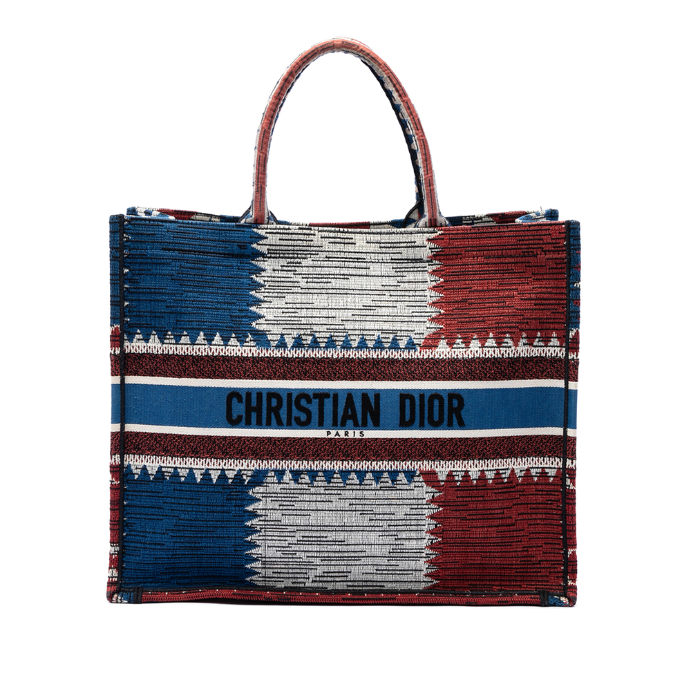 Pre-Loved Dior Large Canvas French Flag Book Tote